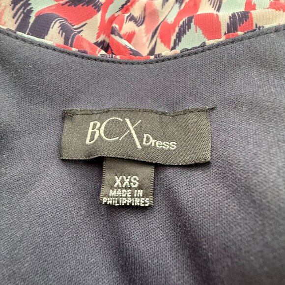 BCX Mini Dress XXS Sleeveless Scoop Neck Lined Polyester Multicolor Cute Summer - Picture 2 of 13